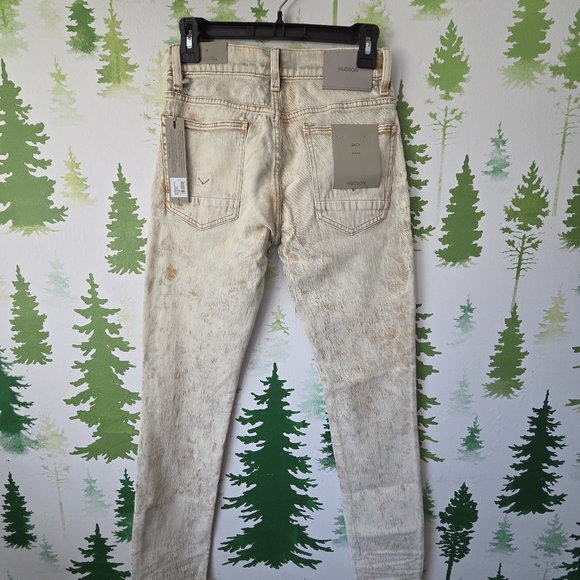 Acid Wash Hudson Skinny Distressed Jeans - Picture 2 of 13